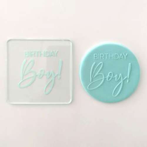 Cookie Stamp Debosser - Birthday Boy - Click Image to Close